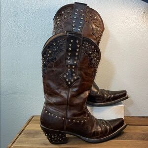 Ariat Studded Rhinestone Cowgirl Leather Western Rodeo Festival Line Dance Sz 7